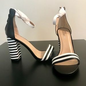 xoi footwear striped heel